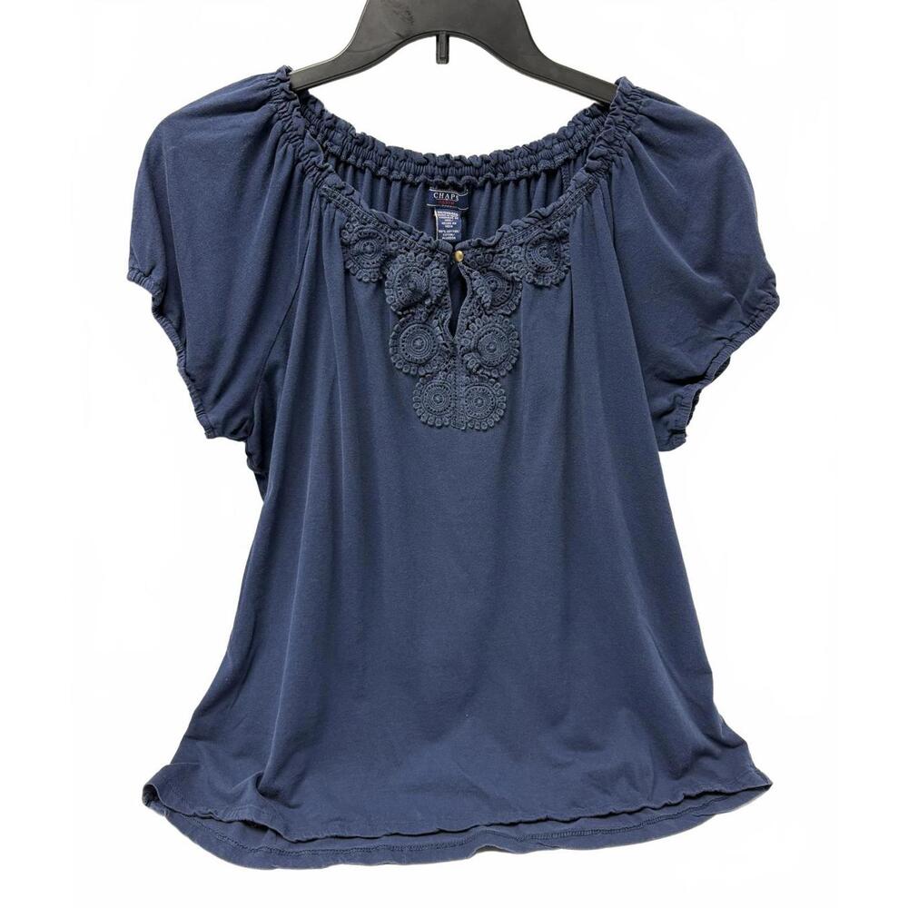 Chaps Denim Women's Embroidered Top- Size 2X